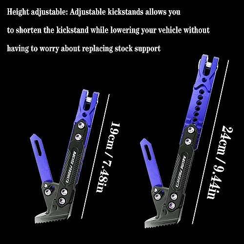 Motorcycle Universal Kickstand Adjustable Modified CNC Aluminum Alloy Blue