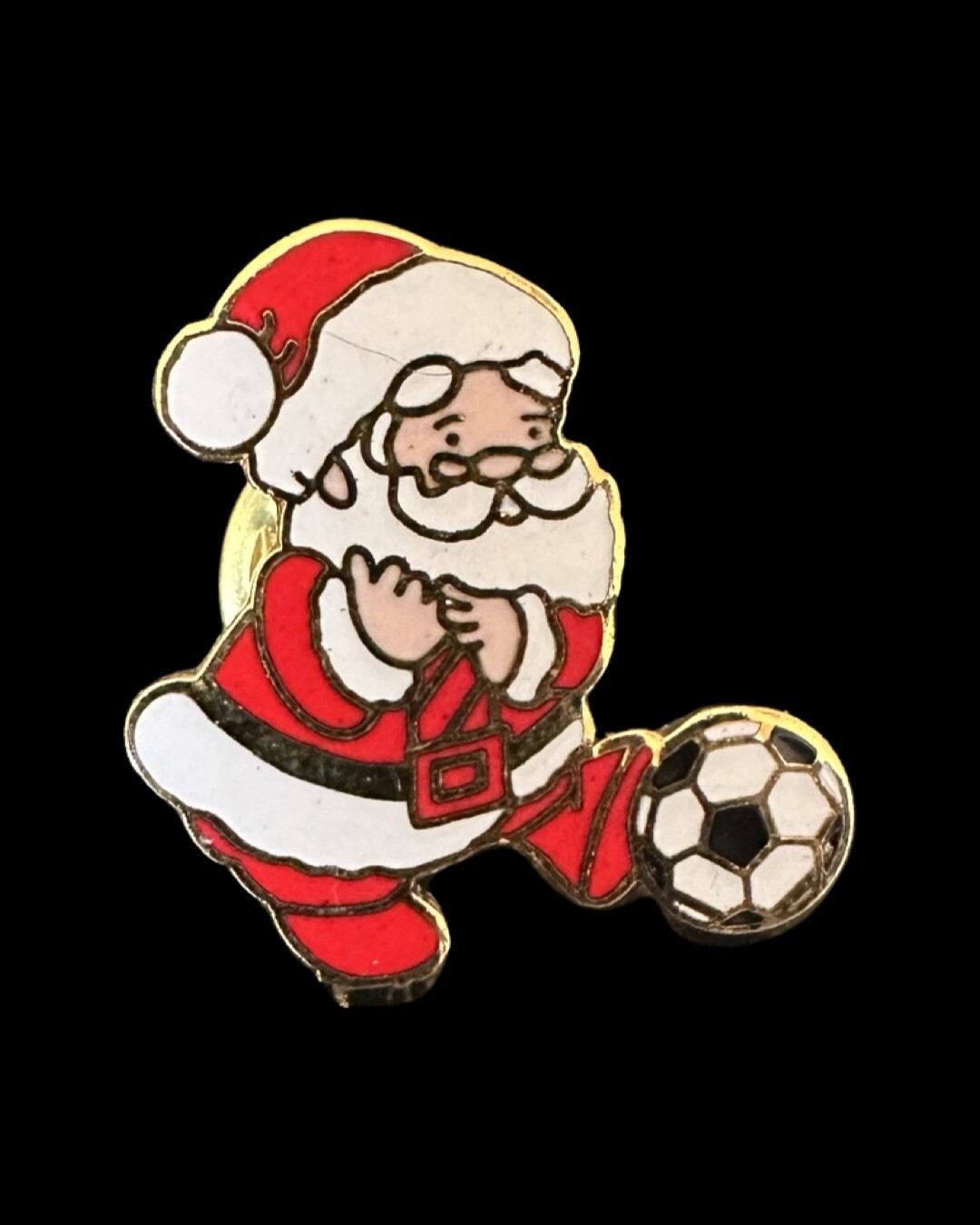 Santa Claus & Soccer Ball Pin