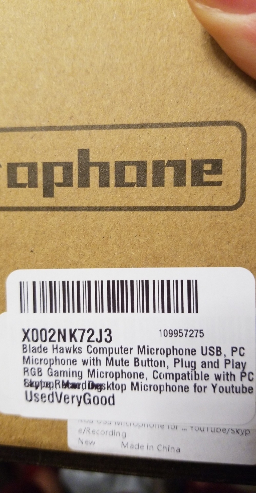 USB Computer Microphone with Mute Button, Plug&Play Condenser, Desktop, PC