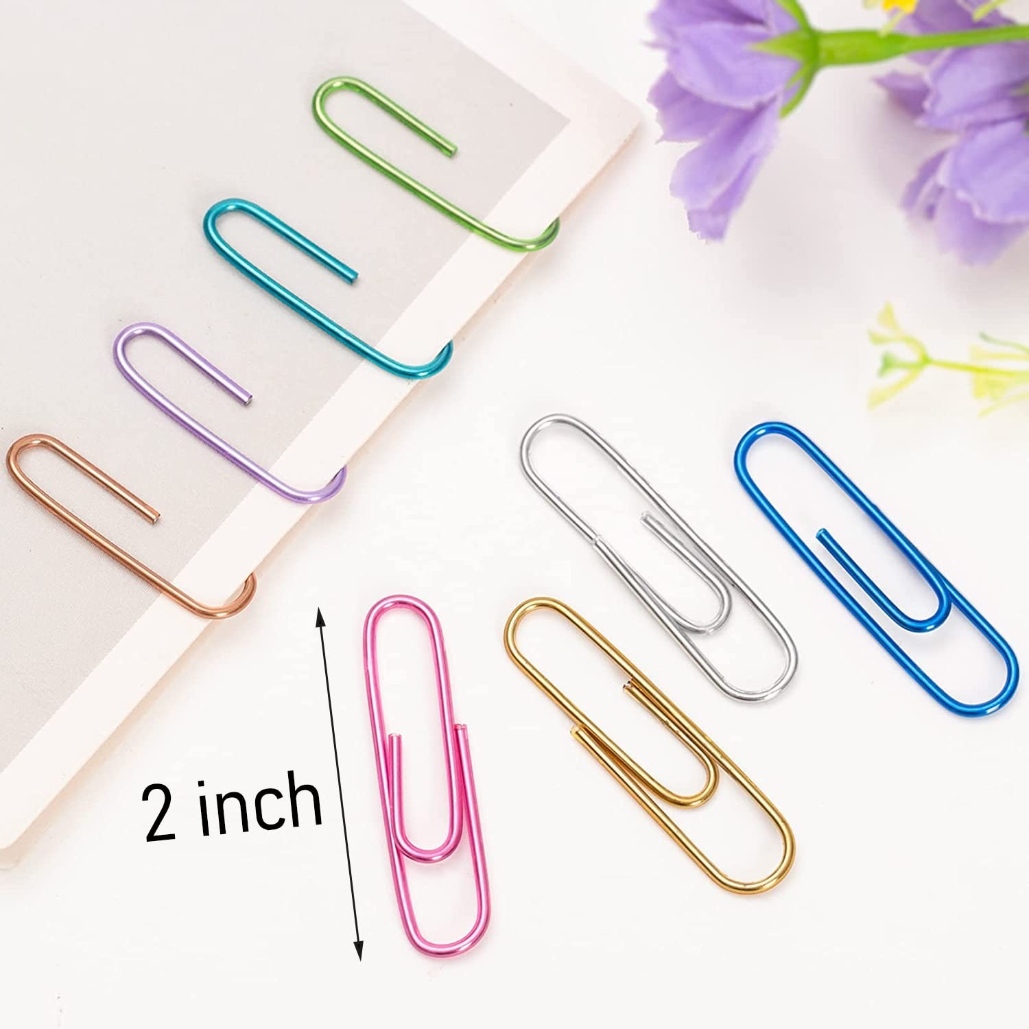 Jumbo Paper Clips,150pcs 2 Inch Large Clip, Assorted Large, Colored