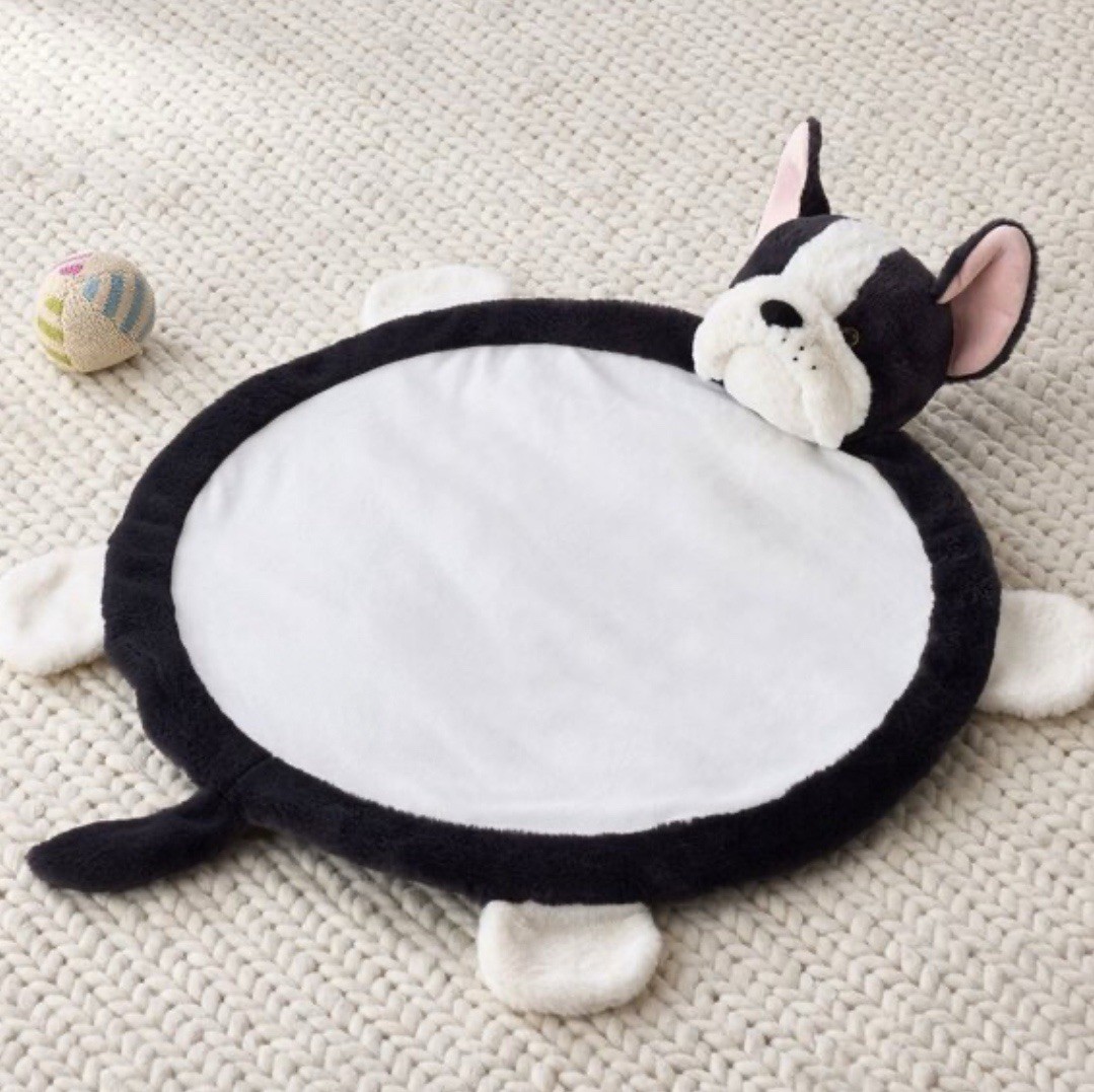NEW Pottery Barn Kids Pippa Frenchie Plush Play Mat SUPER SOFT French Bulldog