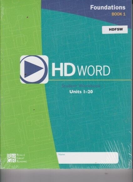 Really Great Reading HD Word Student Workbook Set Foundations Grade 2-5 HDFSW