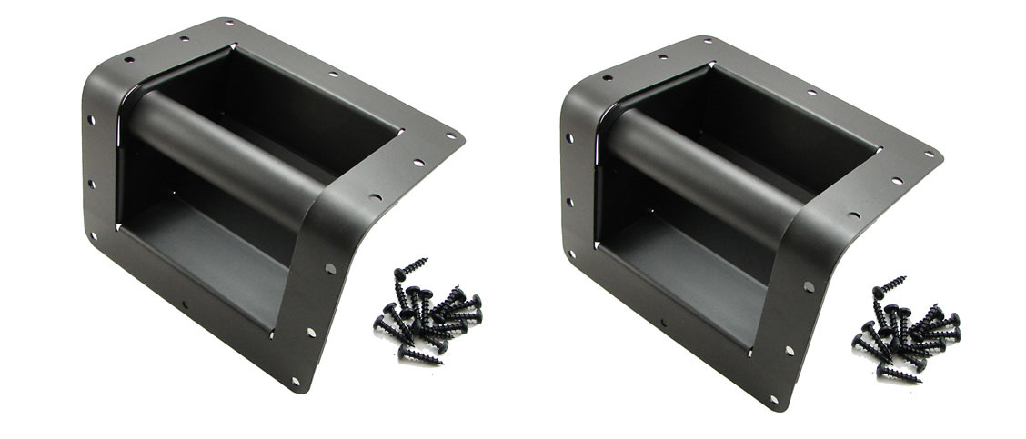 (2 PACK) PENN ELCOM H1105/90 Blk Steel Bar Speaker/ Case Corner Handle w/screws