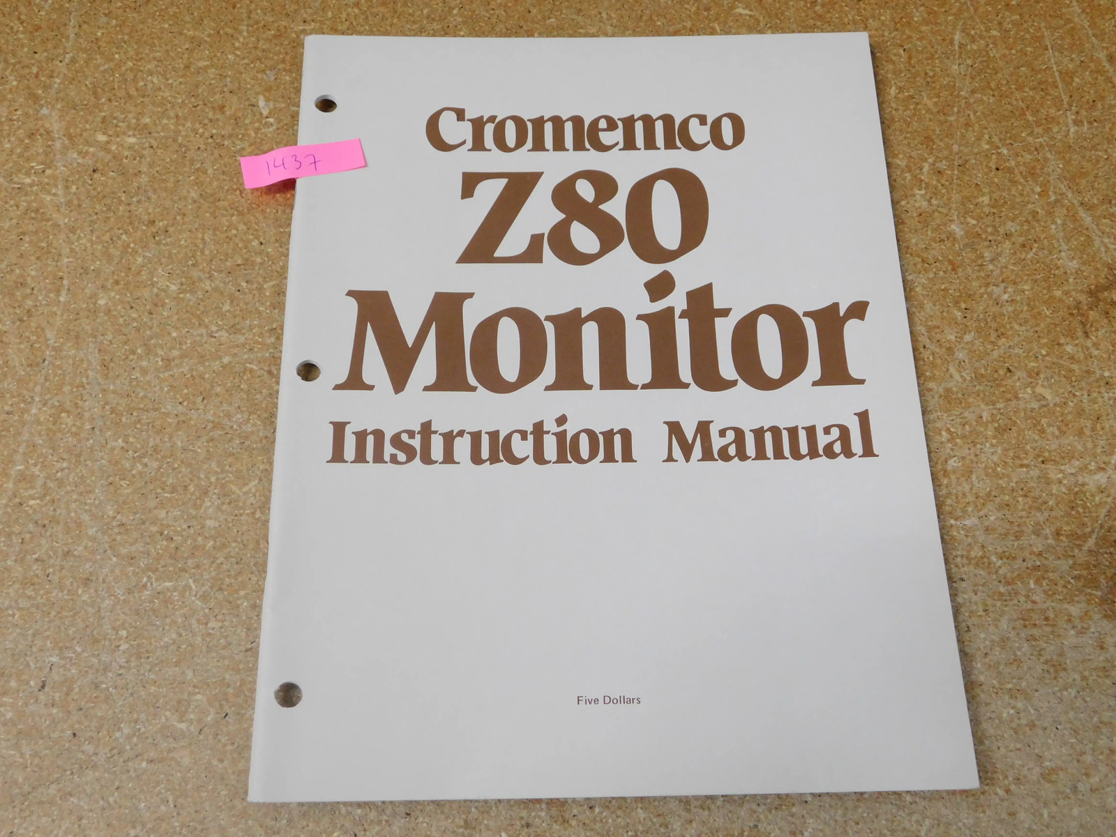 Cromemco Z80 Monitor Vintage Computer Instruction Manual (original)