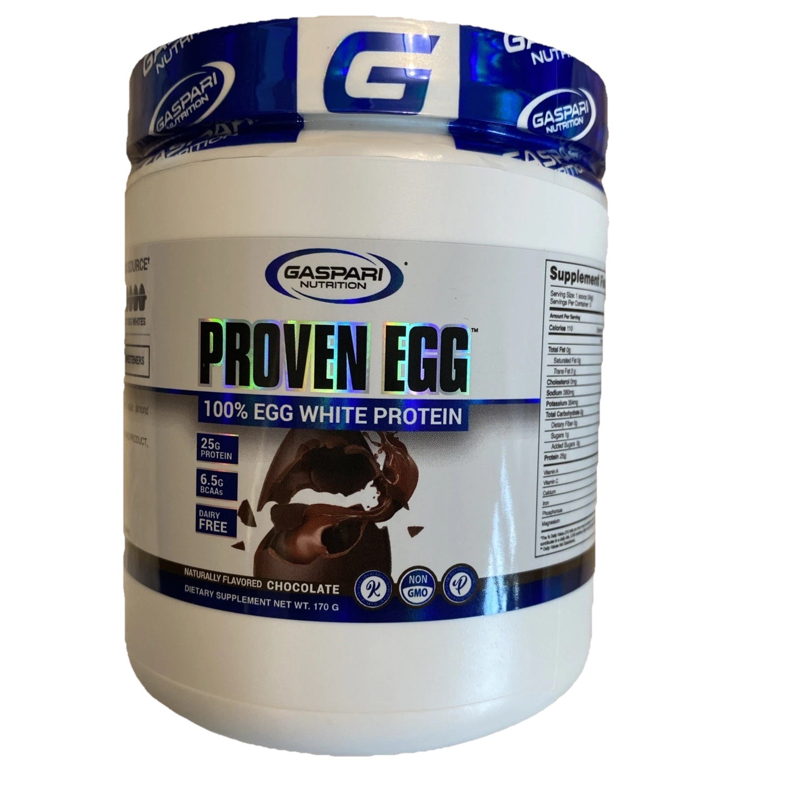 Gaspari Proven Egg White Protein Chocolate Powder Dairy Free 170g New Sealed