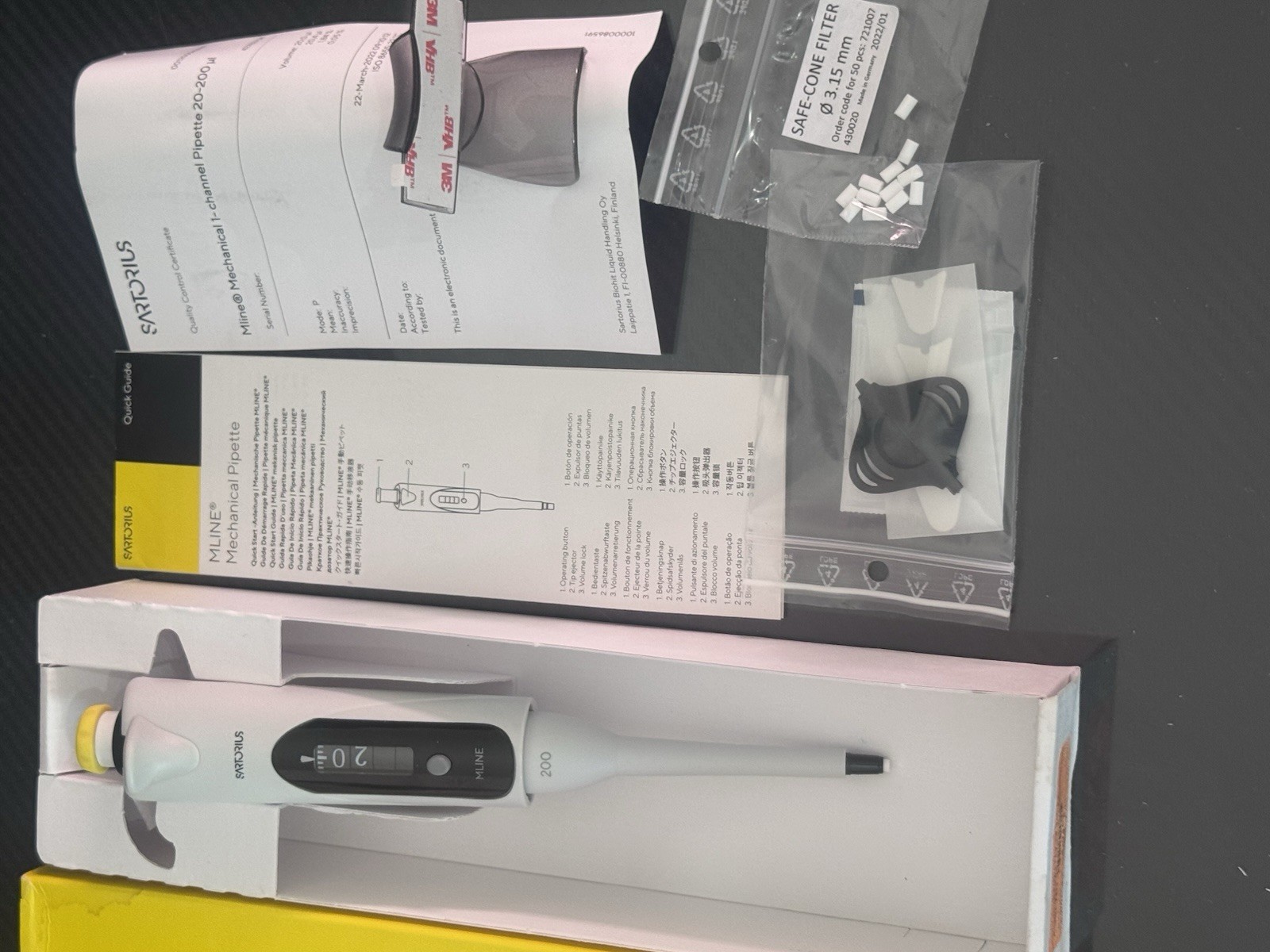 SARTORIUS MLINE MECHANICAL PIPETTE 1-CHANNEL 20-200 µL 725060 BIOHIT