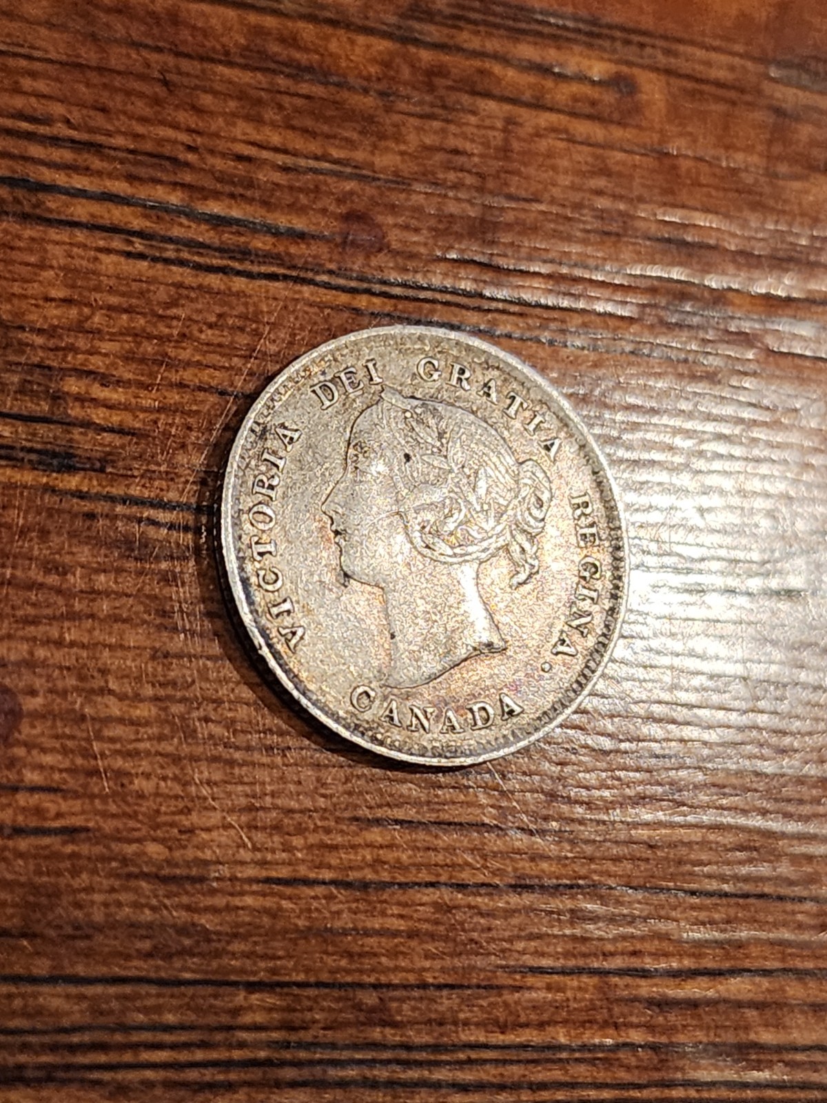 1896 Canada 5 Cents Silver Coin