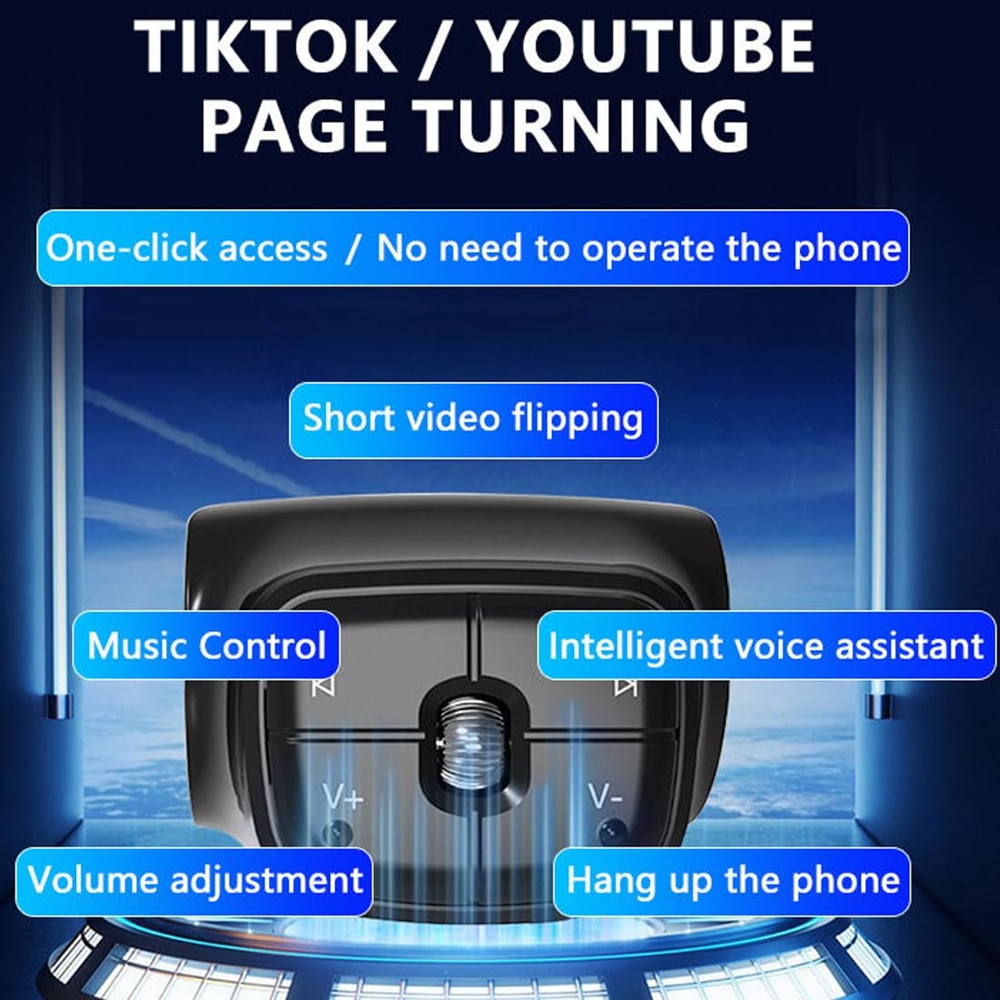 TitanAuto Bluetooth Media Remote TikTok Scrolling Car Steering Wheel Button