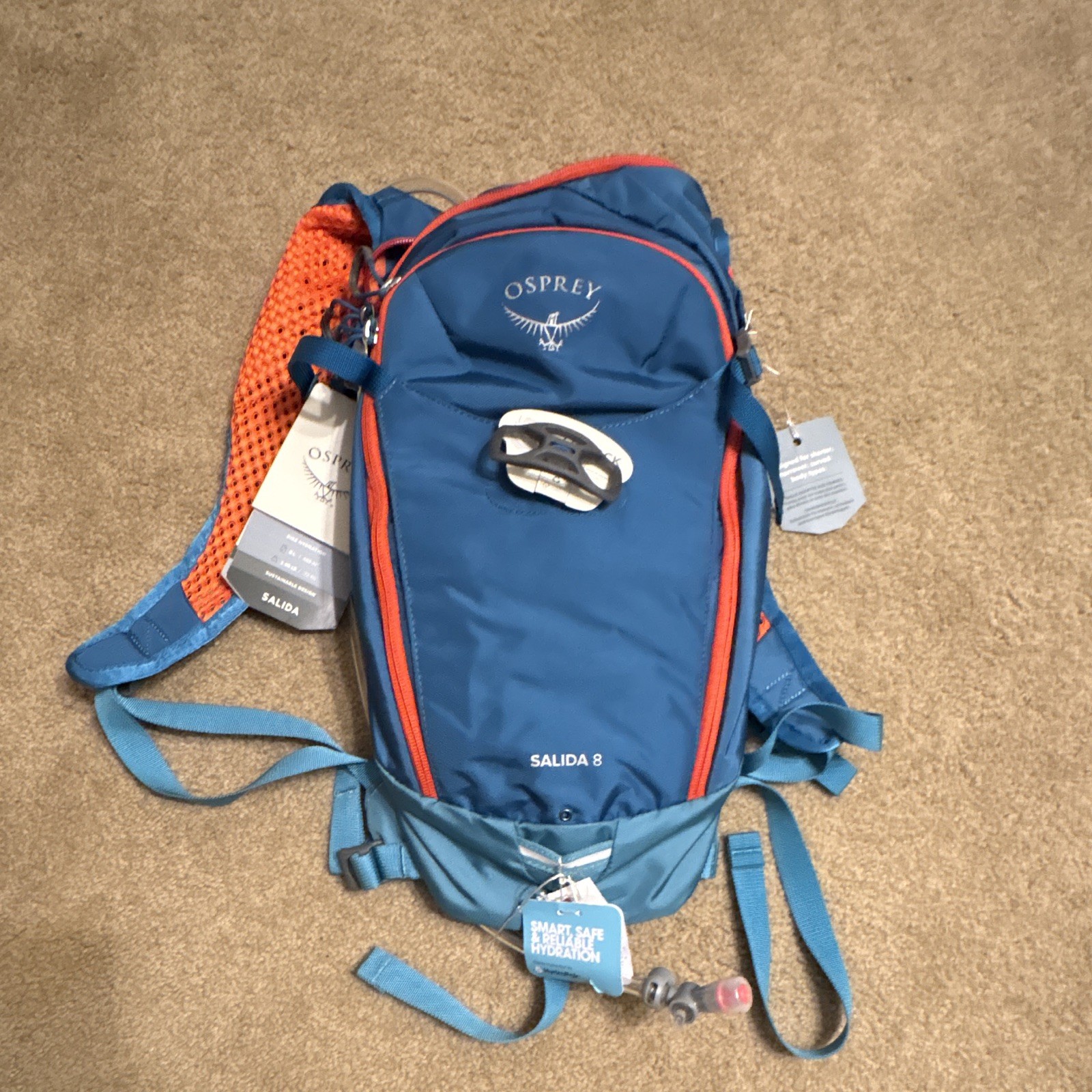 Osprey Salida 8 Women's Hydration Backpack 8L Blue/Orange O/S LidLock