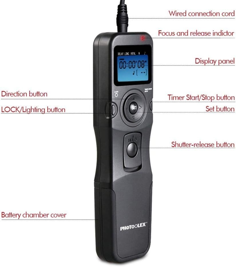 PHOTOOLEX Intervalometer Digital Camera Remote Shutter Release Controller T710N