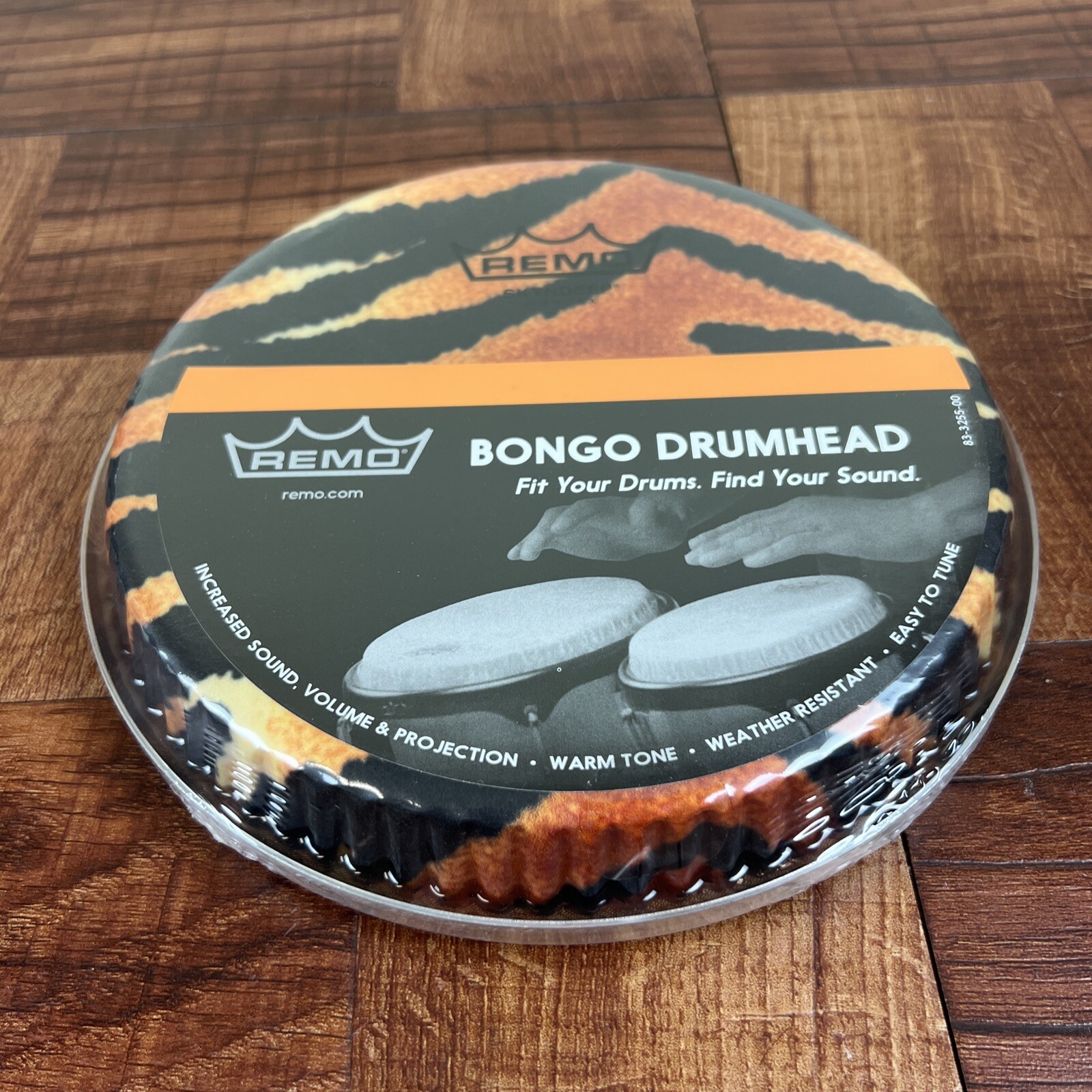 Bongo Drumhead, Symmetry 7.15” SKYNDEEP TIGER STRIPE GRAPHIC M3-R715-S4-SD007