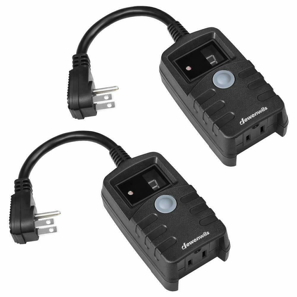 DEWENWIL 2 Pack Countdown Photocell Plug in Timer Electrical Grounded Outlet