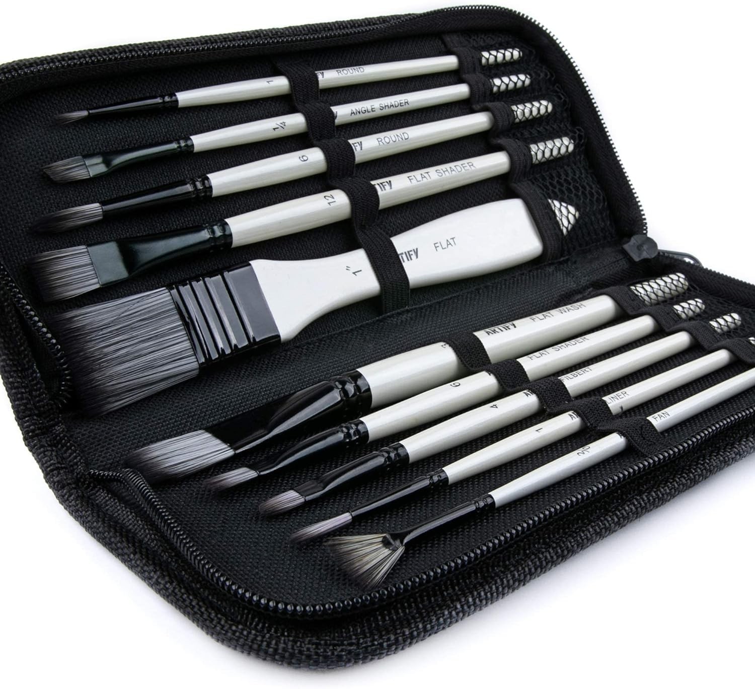 ARTIFY Paint Brush Set, 10 Pieces Paint Brushes for Acrylic Painting with cas...