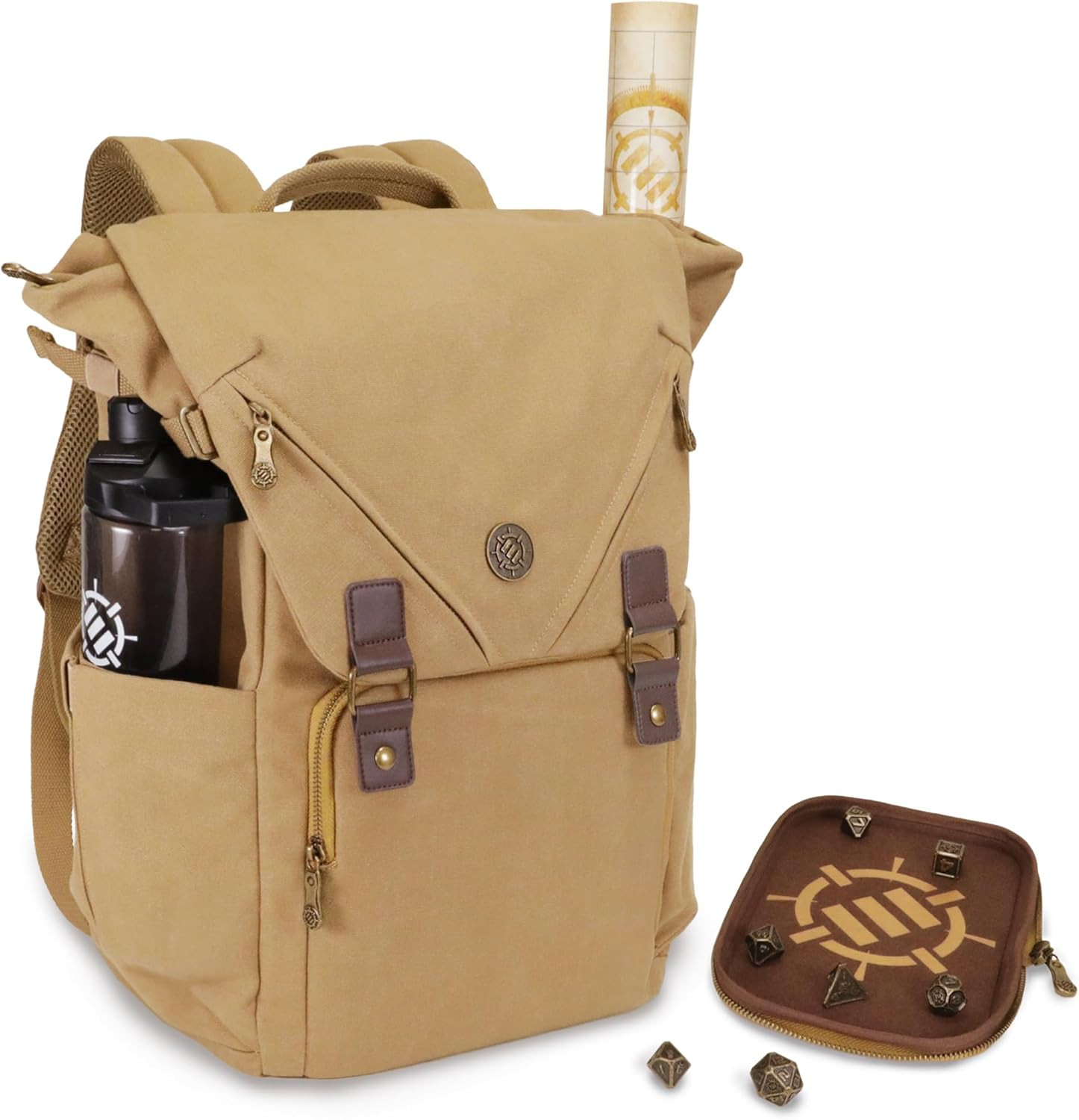 Venture Canvas DnD Backpack - RPG DM Bag with Dice Tray & Laptop Slot