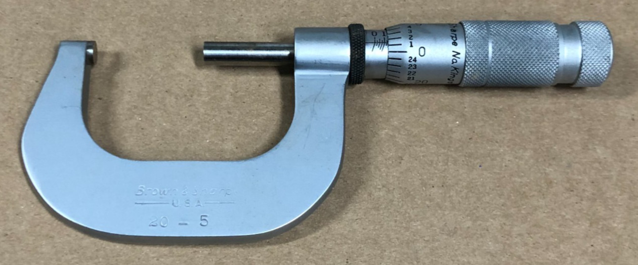 BROWN & SHARPE 1-2" OUTSIDE MICROMETER 20-5