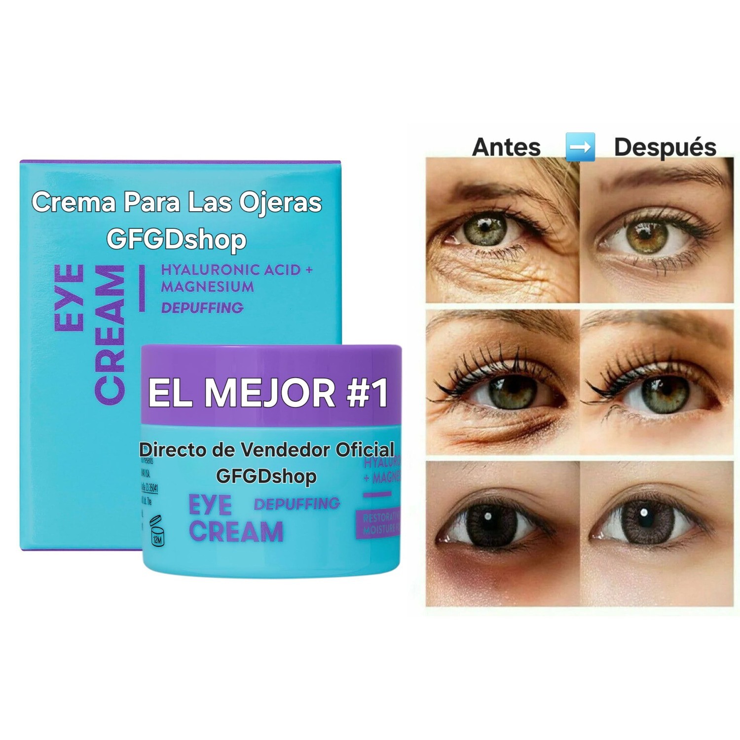 Crema Para Las Ojeras Anti-arrugas Remueve Bolsas En Los Ojos Y Circulos Oscuros