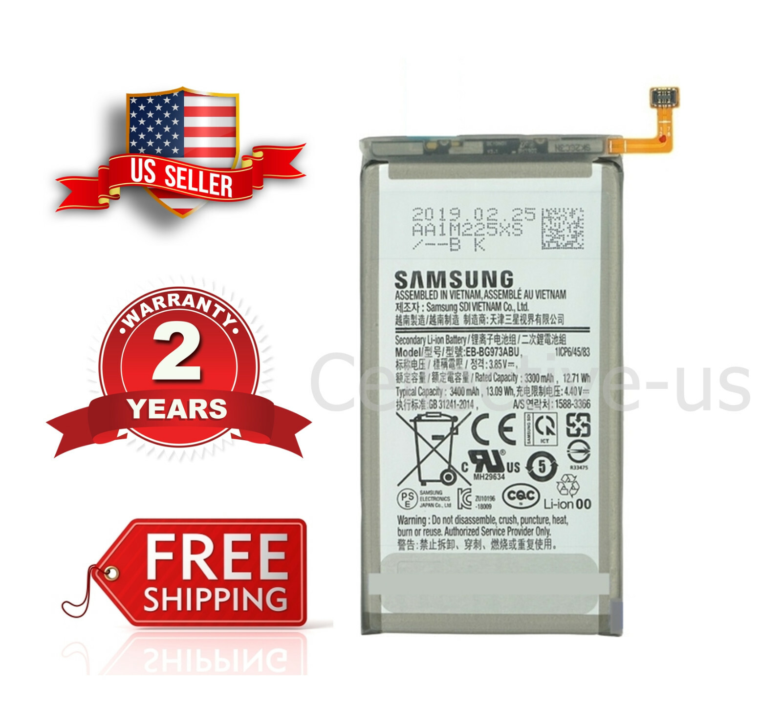 New OEM Samsung Galaxy S10 Battery EB-BG975ABU 3300 mAh G973 Replacement