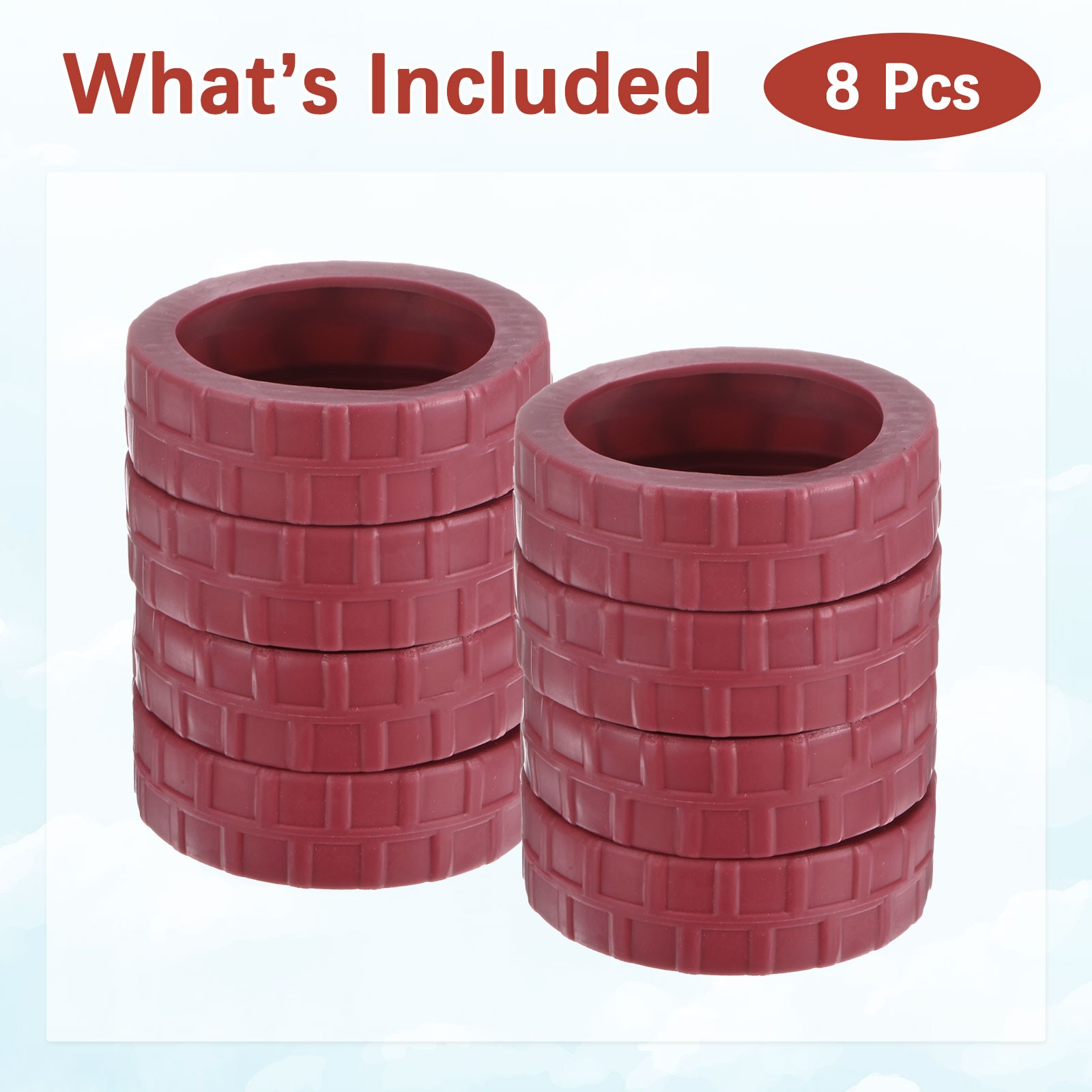 2IN Luggage Wheel Protector Covers [8PCS] - Plaid Pattern - [Burgundy]