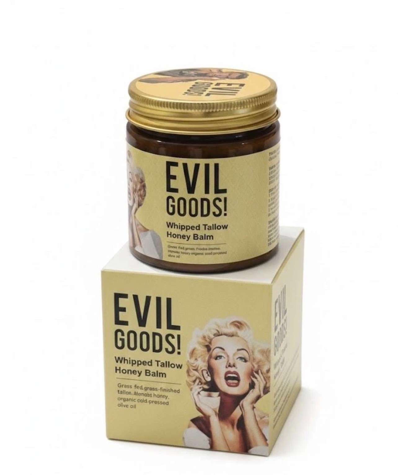 NIB~ Evil Goods! Whipped Tallow Honey Facial Balm 120g 4.23 oz Anti Aging