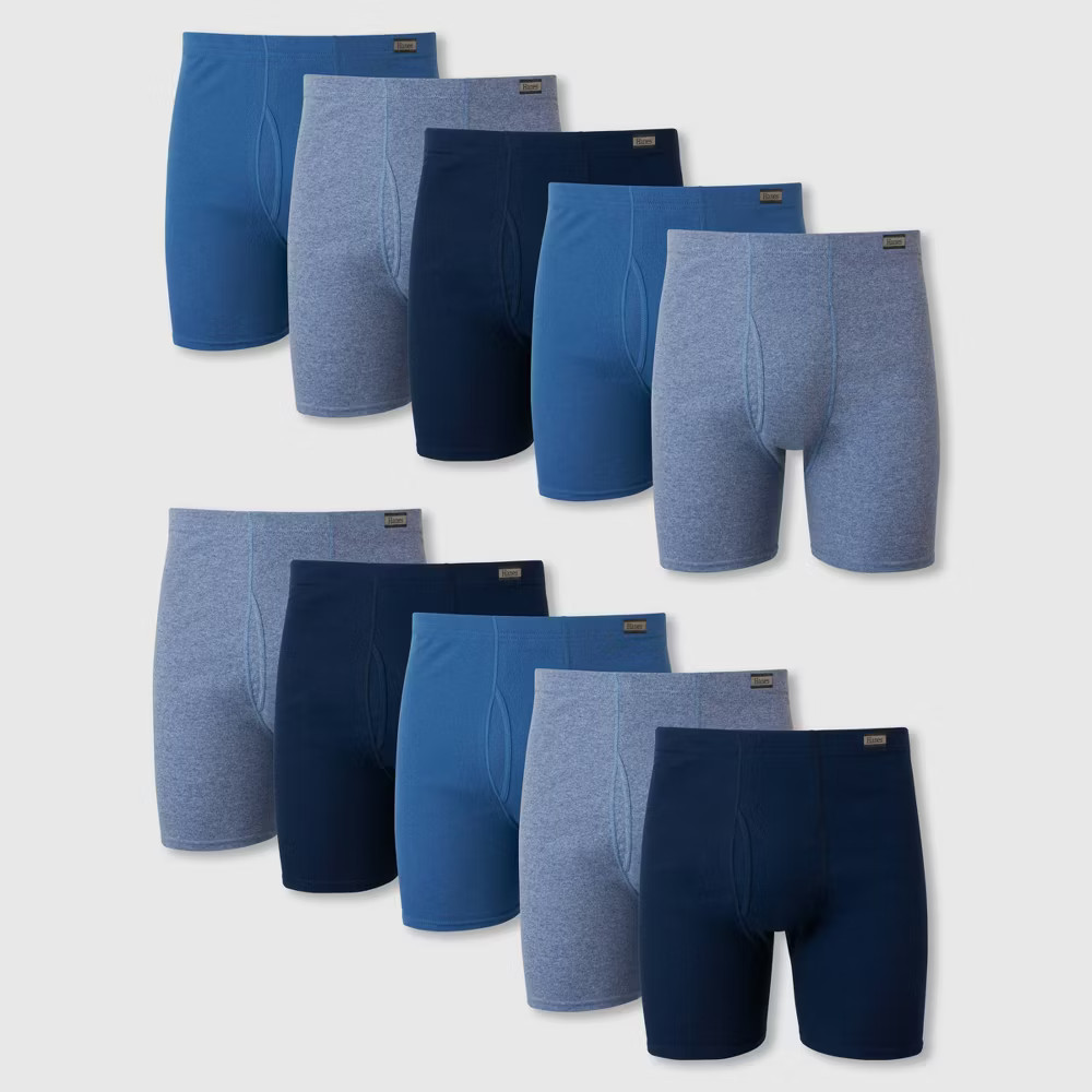 Hanes Men's ComfortSoft Waistband Moisture-Wicking Cotton Boxer Briefs 10pk -