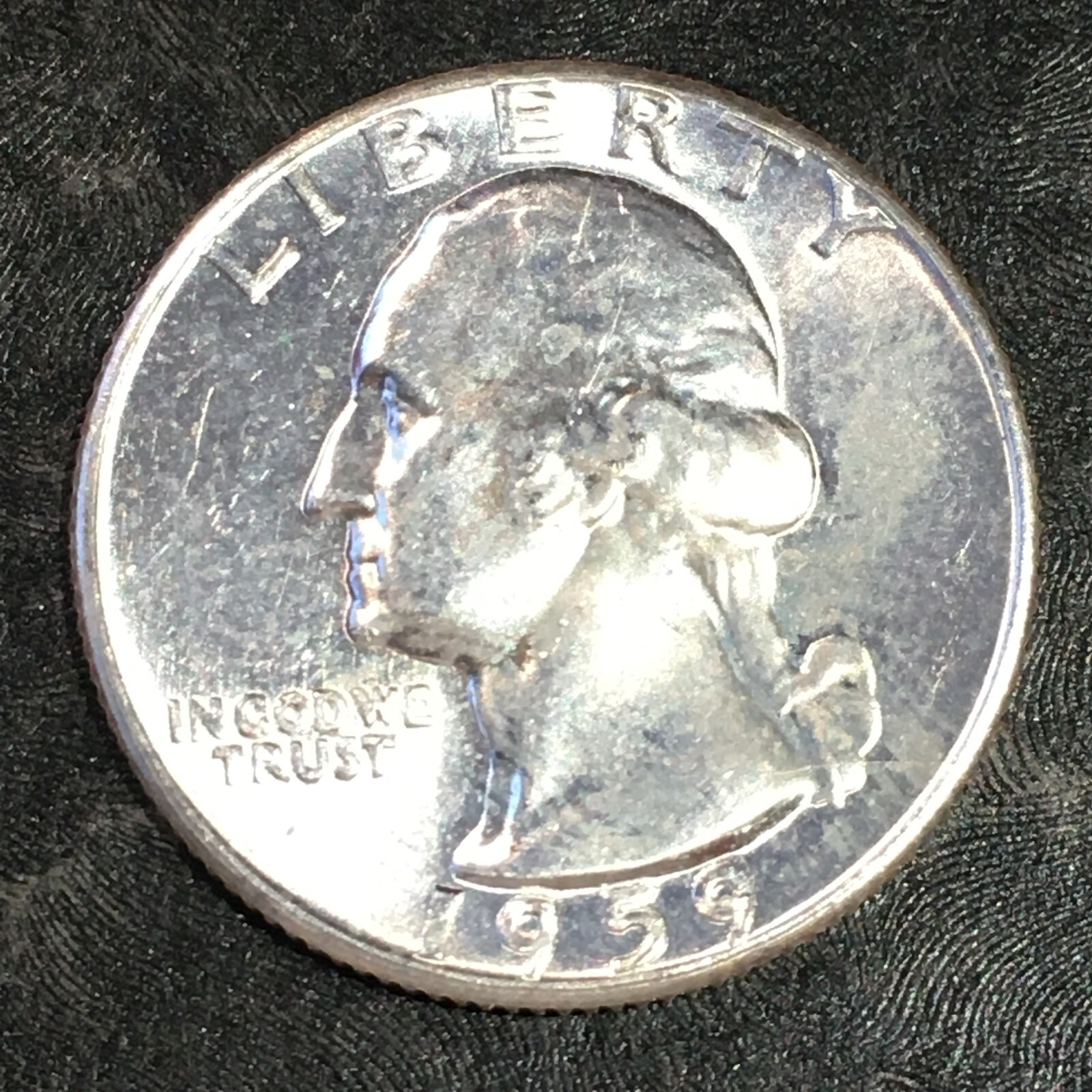 1959 Silver Washington Quarter - Original - High Quality Scans #P666