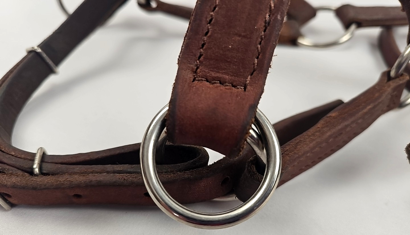 Horse Tack Leather Sidepull Bitless Western Bridle Heavy & Soft w/ Rawhide Stays