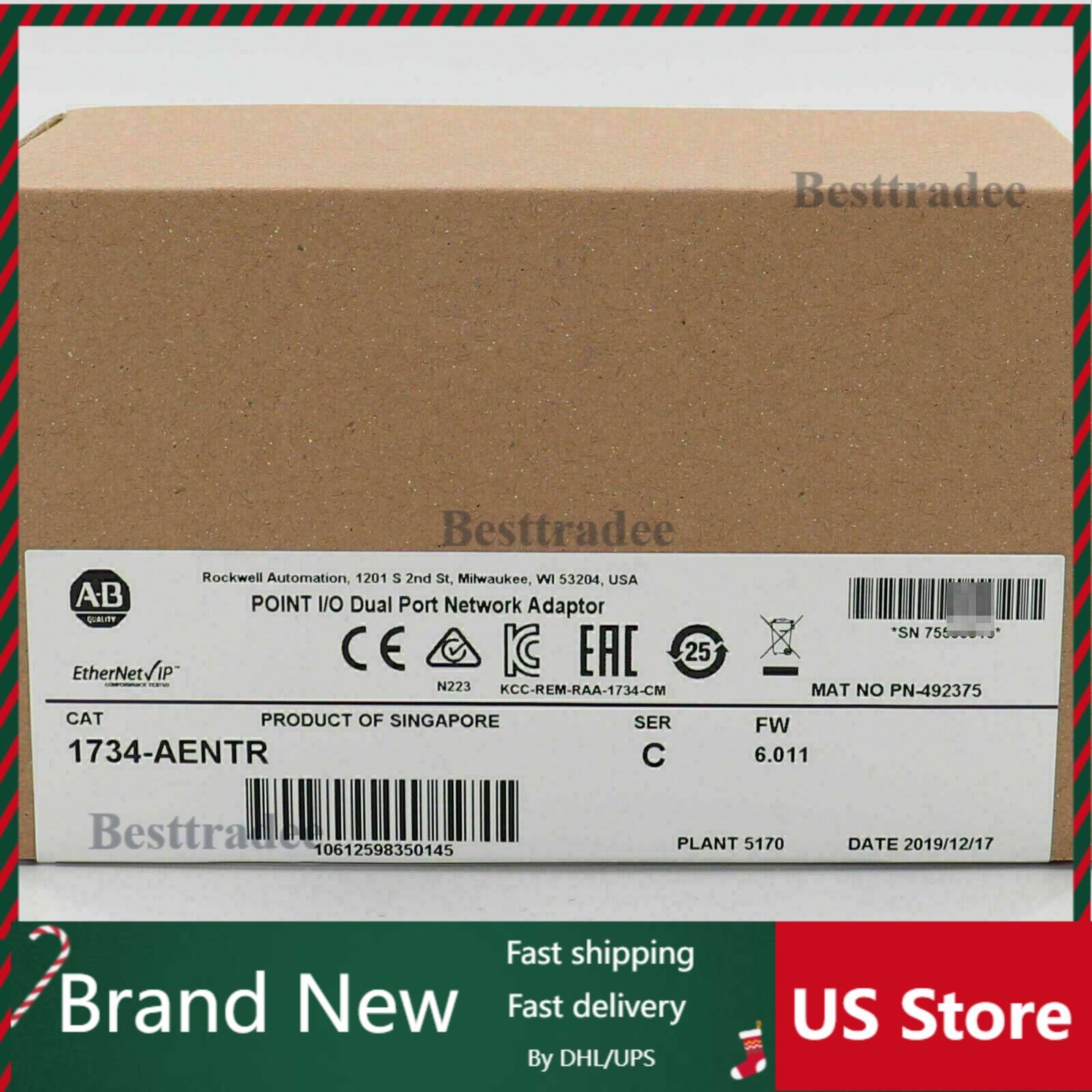 Factory Sealed AB 1734-AENTR /C Point I/O Dual Port Adaptor Module 1734AENTR