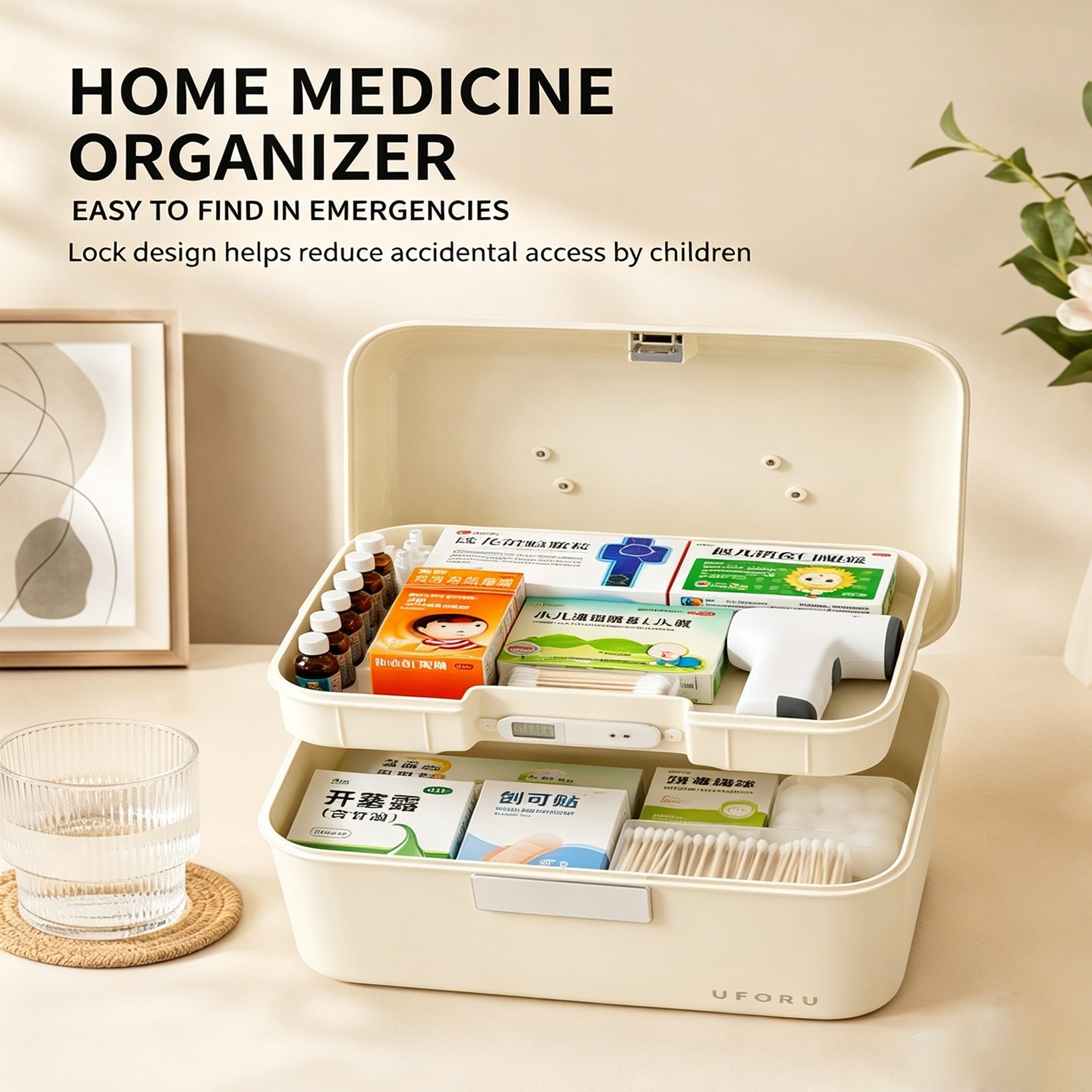 Double Layer Digital Password Lock Safe Box Household Medication Storage Box USA