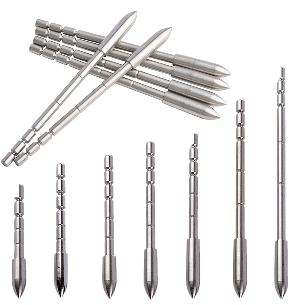 12 X 100-230gr Archery Arrowhead Inserts Steel Tips ID4.2mm Bow Hunting Target