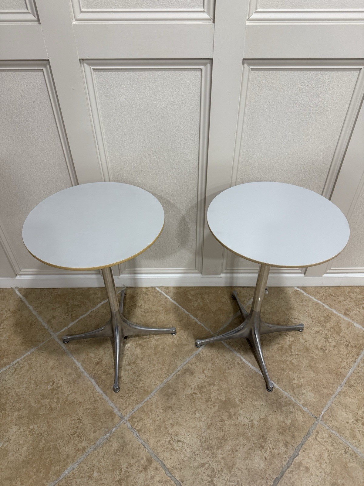 Pair of Herman Miller Nelson Pedestal Side Table- 26” Height