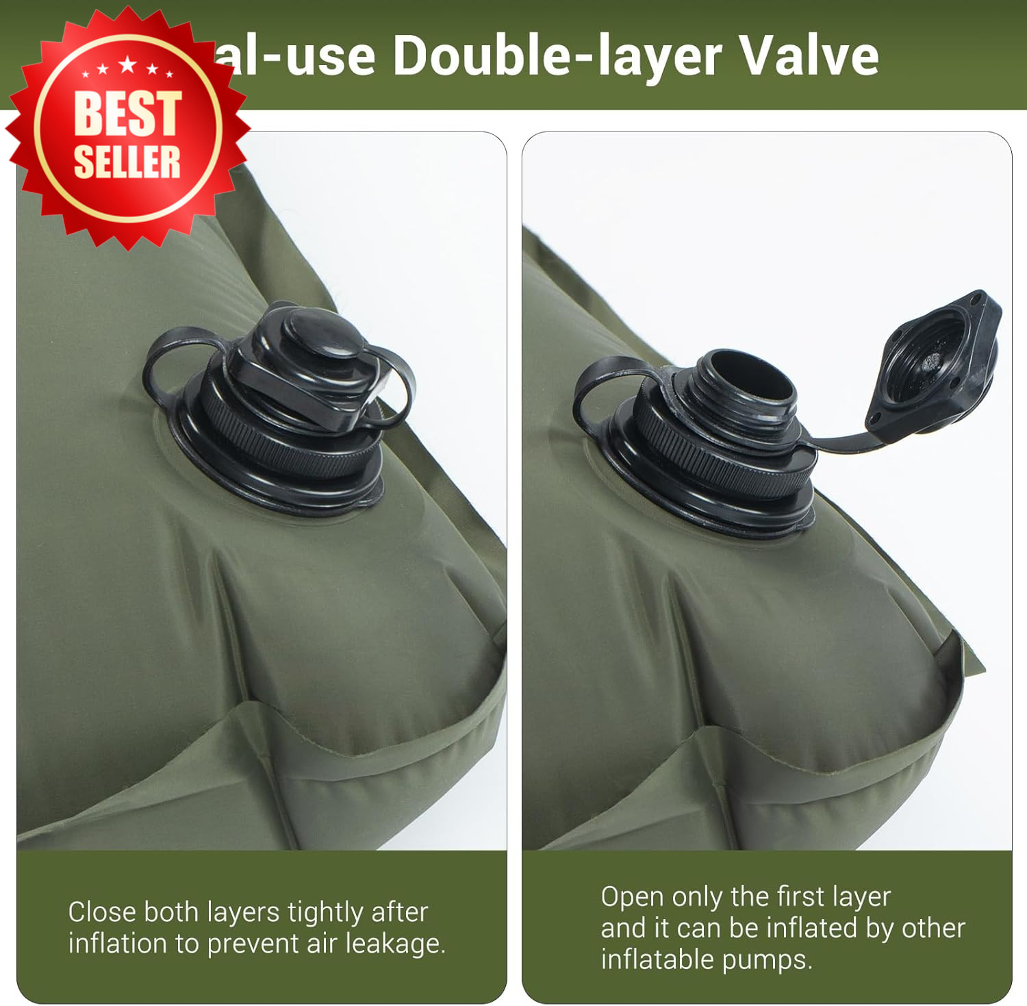 Double Camping Sleeping Pad 4.7" Thick Self Inflating Built-in Pump US