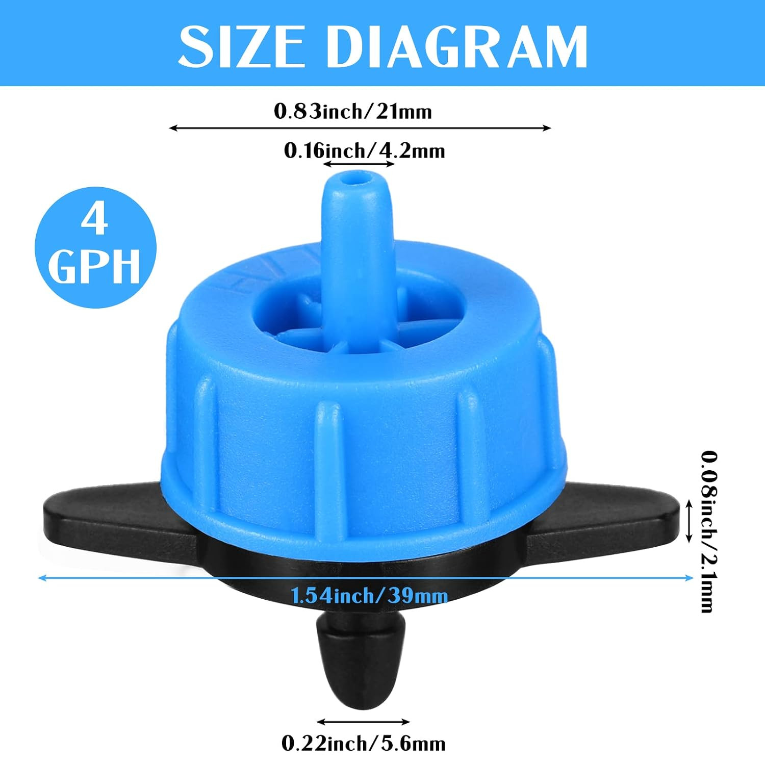 Didaey 100 Pcs Drip Irrigation Emitters, Pressure Compensating Absinthe