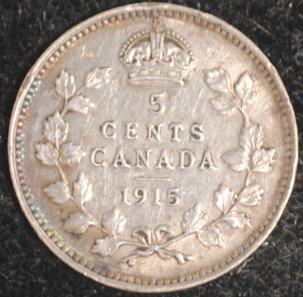 1915 Canada 5 Cents VF Key Date