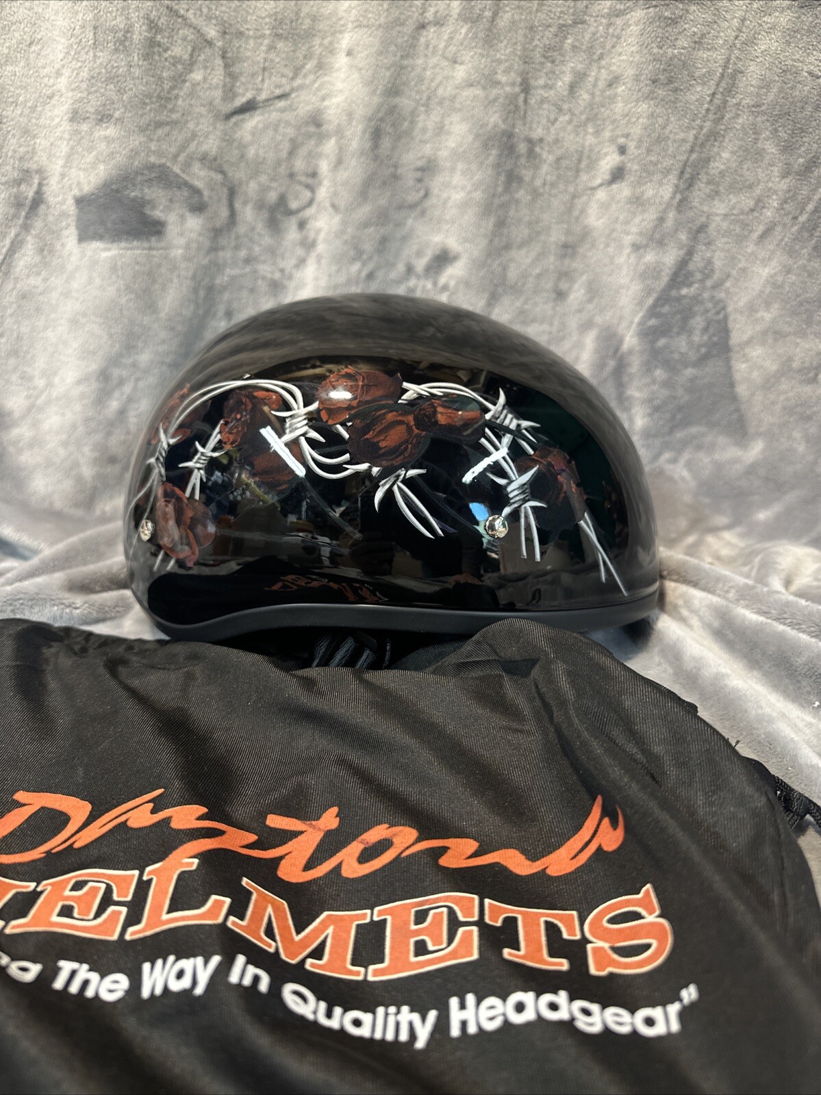 Daytona 'The Barbed Roses' Half Helmet XS