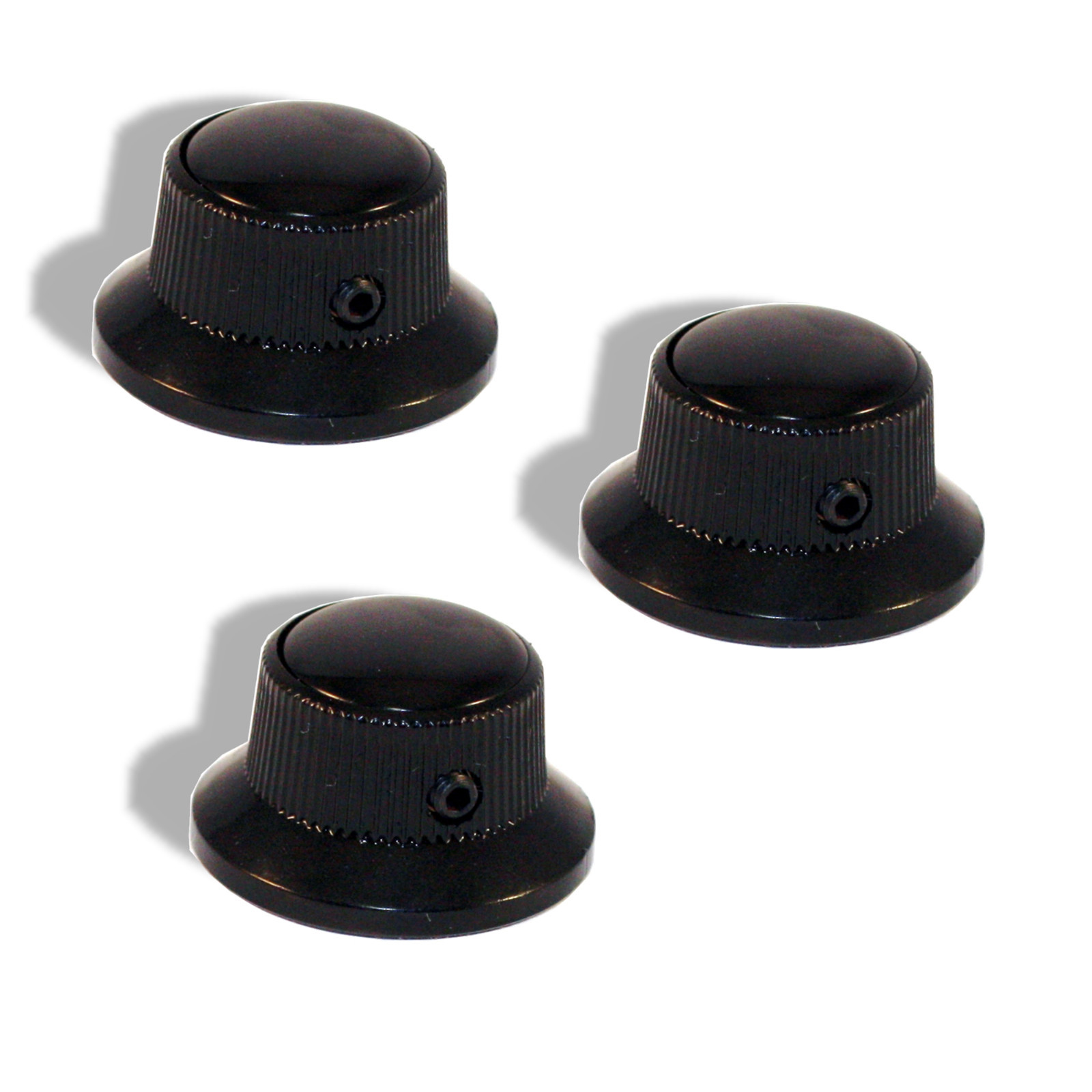 Knob Screw Hat Type 6mm Black with Black Pearl Cap 3 pack 0811293BKBP-3P