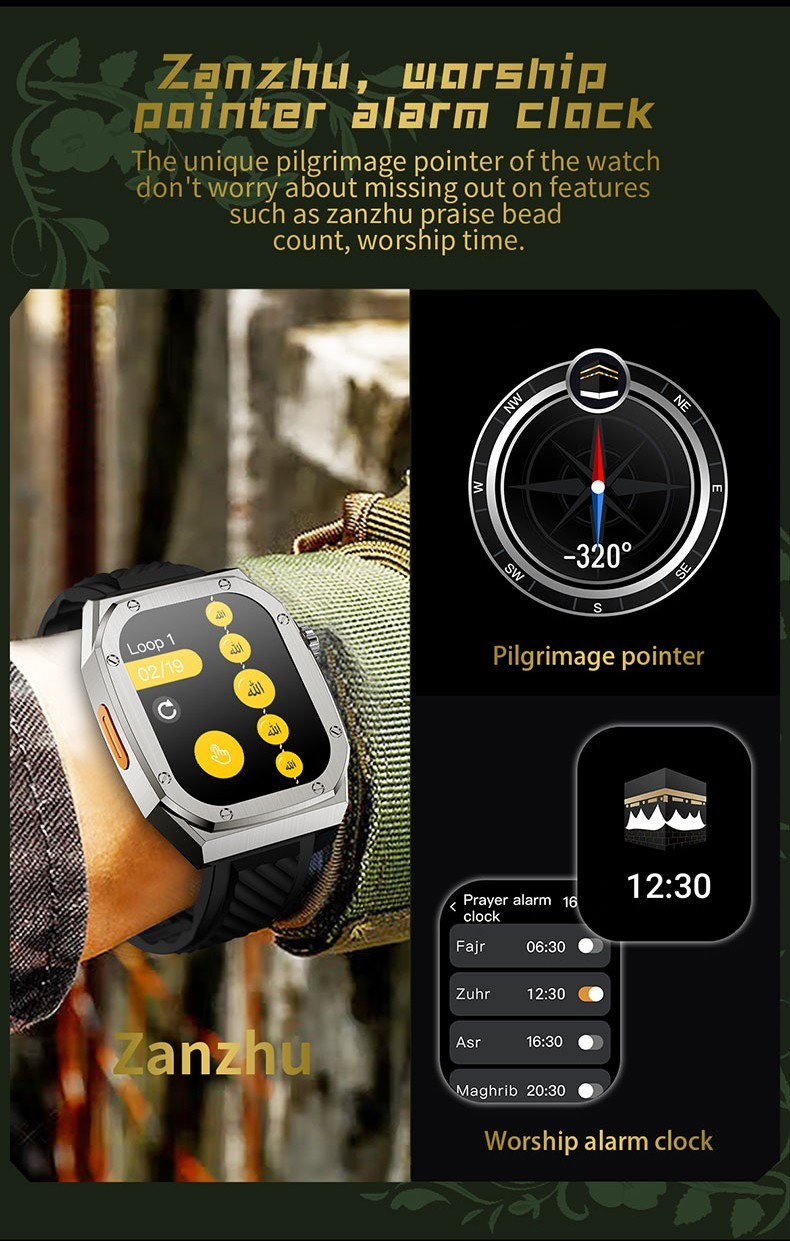 Smart Watch Waterproof Bluetooth Call Fitness Tracker Compass With 2 Straps