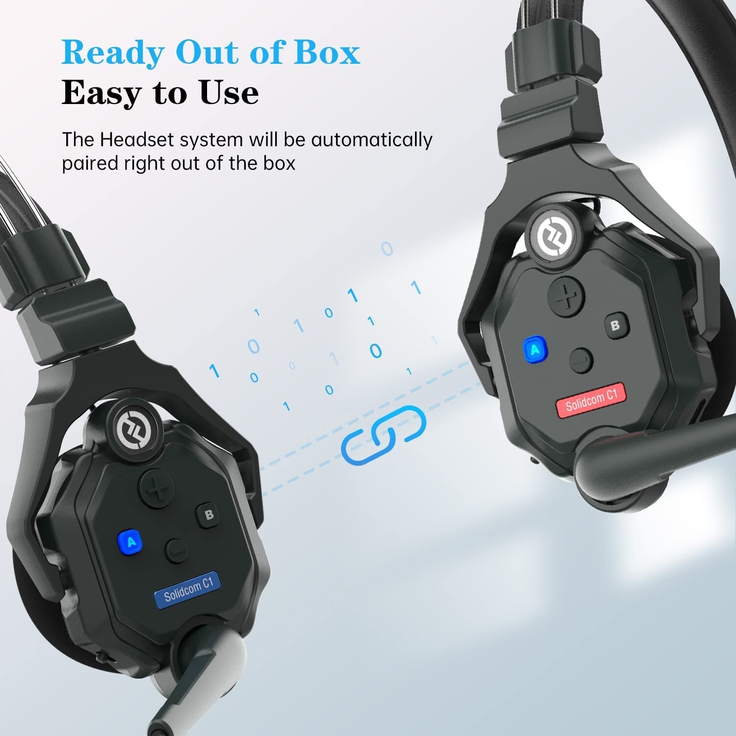 Hollyland Solidcom C1 Wireless Headset Intercom System 3Person Full Duplex1100ft