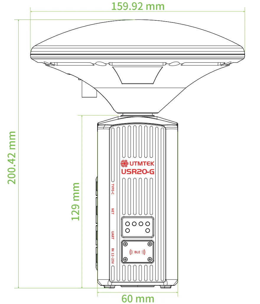 UTMSYS USR20-G RTK Base Station CM Accuracy GNSS Bluetooth RJ45 UAV Drone