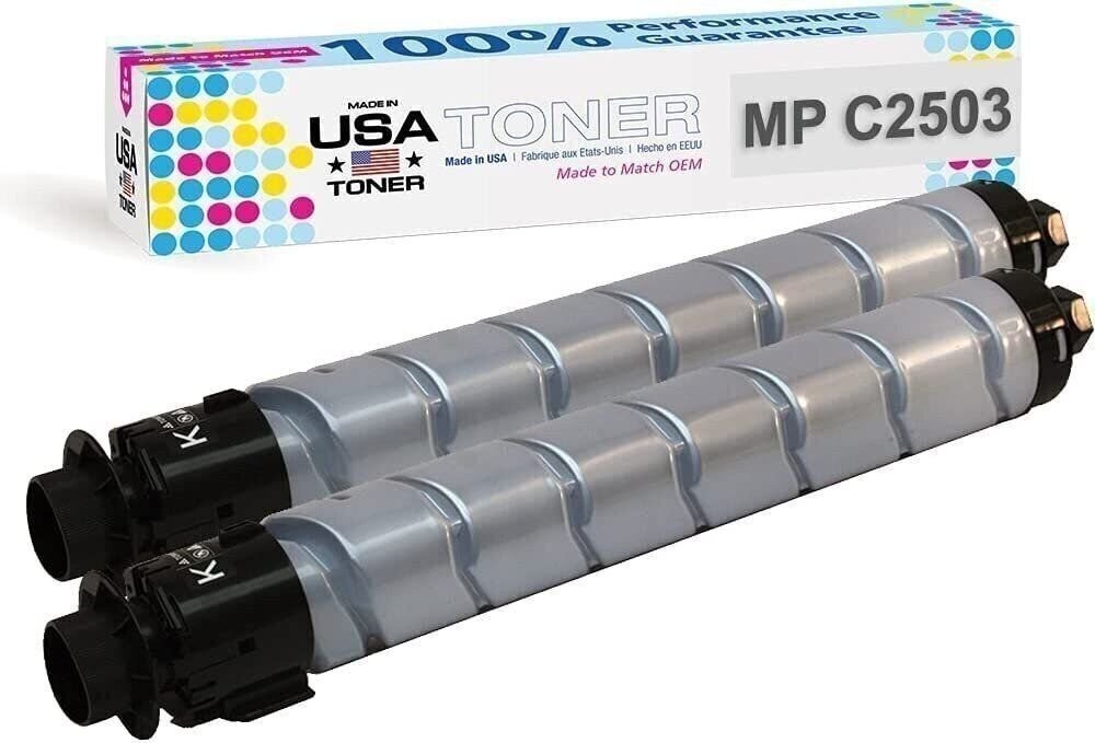 Compatible Ricoh MP C2003 MP C2503 MP C2004 MP C2504 black toner (2 ctgs)