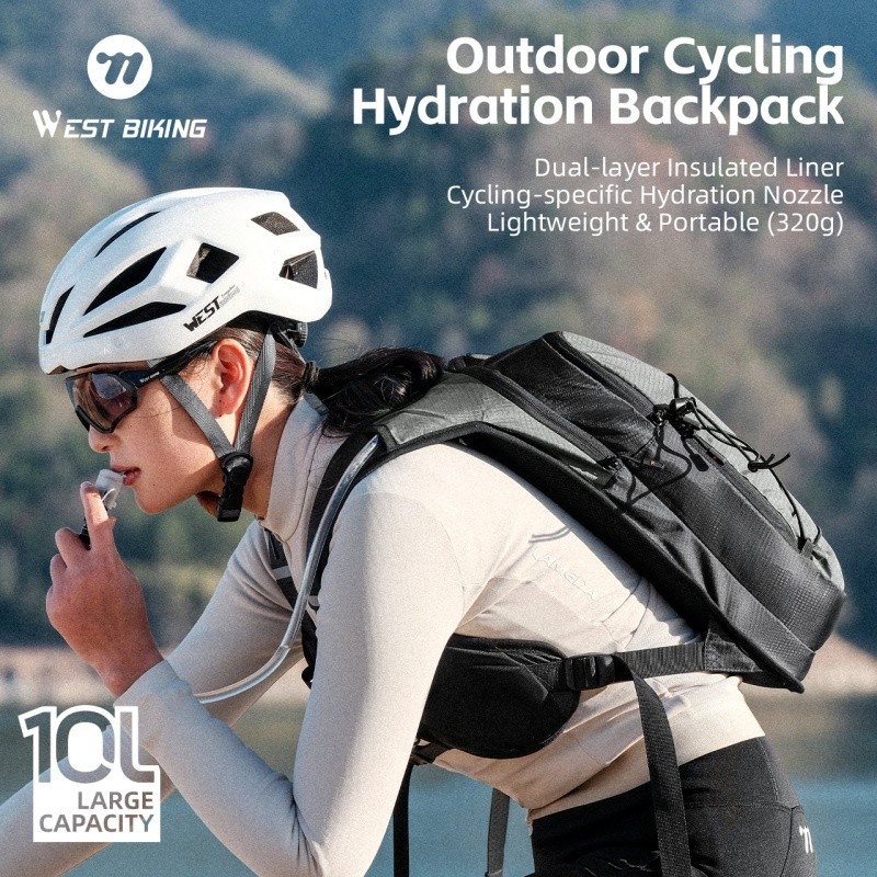 WEST BIKING 10L Hydration Backpack Outdoor Sports Hiking Cycling Water Bag 2L