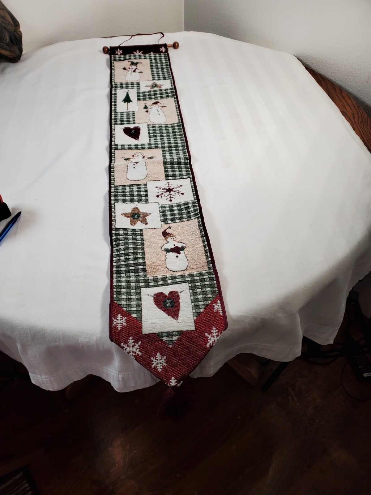 Winter Snowman Christmas Tapestry Door Hanger