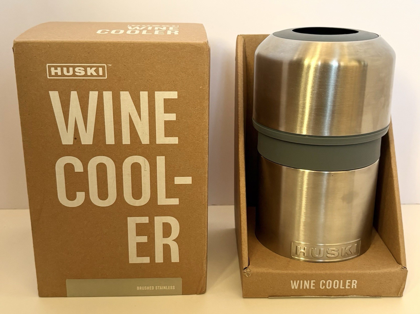 HUSKI Brushed Stainless Steel Wine Cooler