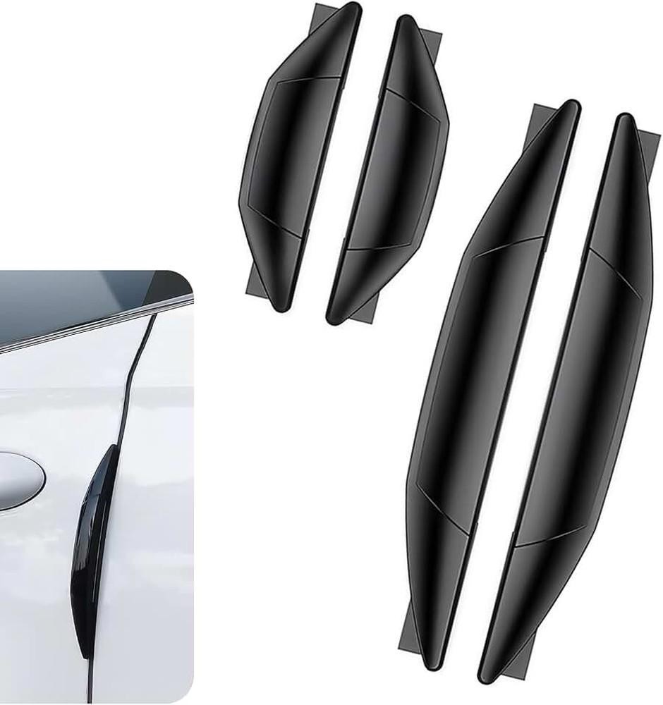 4PCS Car Door Edge Guards, Anti-Collision Strips, Anti-Scratch Trim Black