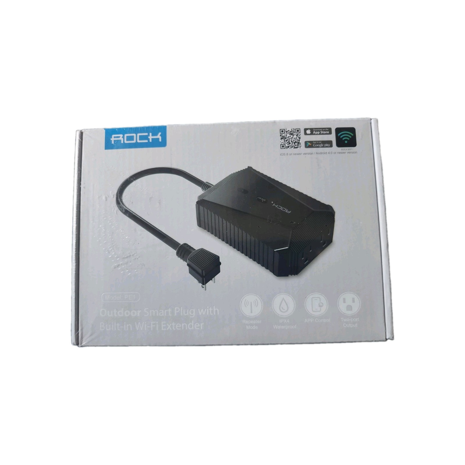 Rock Outdoor Smart Plug With Built In Wi-Fi Extender Sealed Sku2