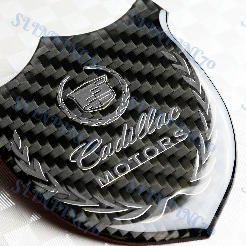 For CADILLAC Carbon Fiber 3D Car Front Body Trunk Rear Side Badge Emblem Sticker