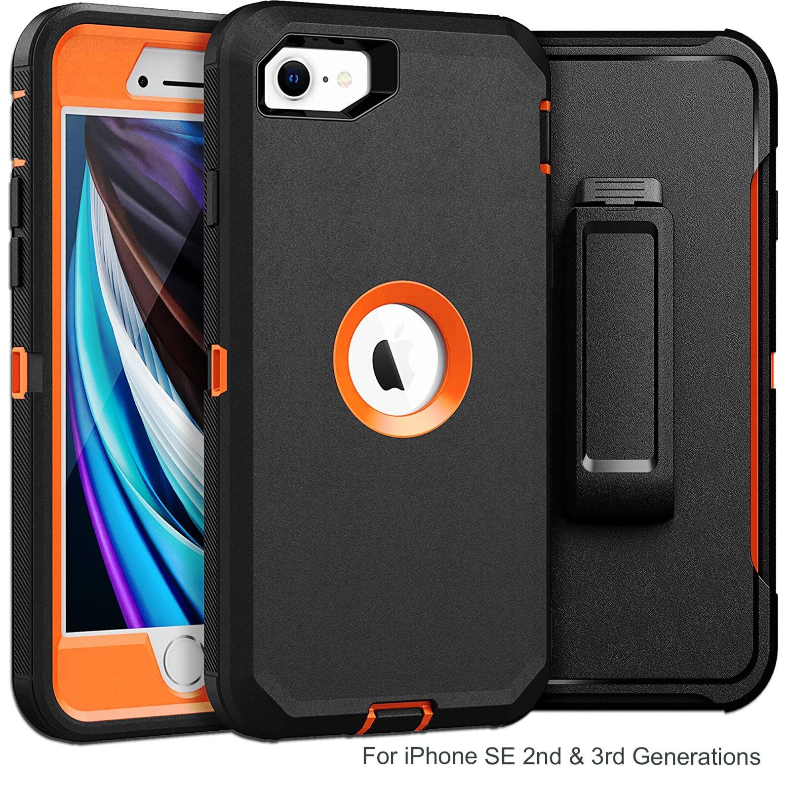 For Apple iPhone SE 2022 3rd Gen Shockproof Defender Case w/ Screen & Belt Clip