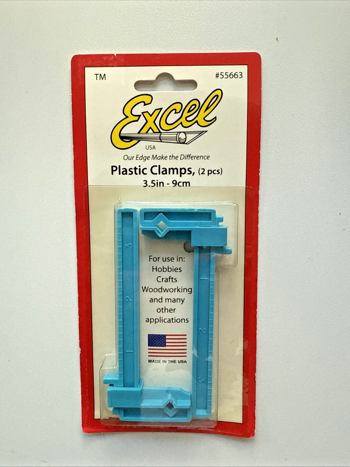 EXCEL PLASTIC CLAMPS (2PCS) 3.5" (9cm) NEW IN PACKAGE
