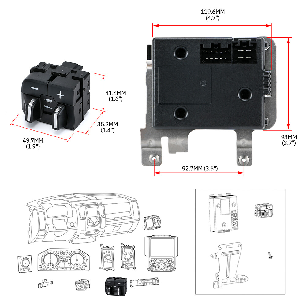 Trailer Brake Controller Module For 2016 2017 2018 Ram 1500 2500 3500 4500 5500
