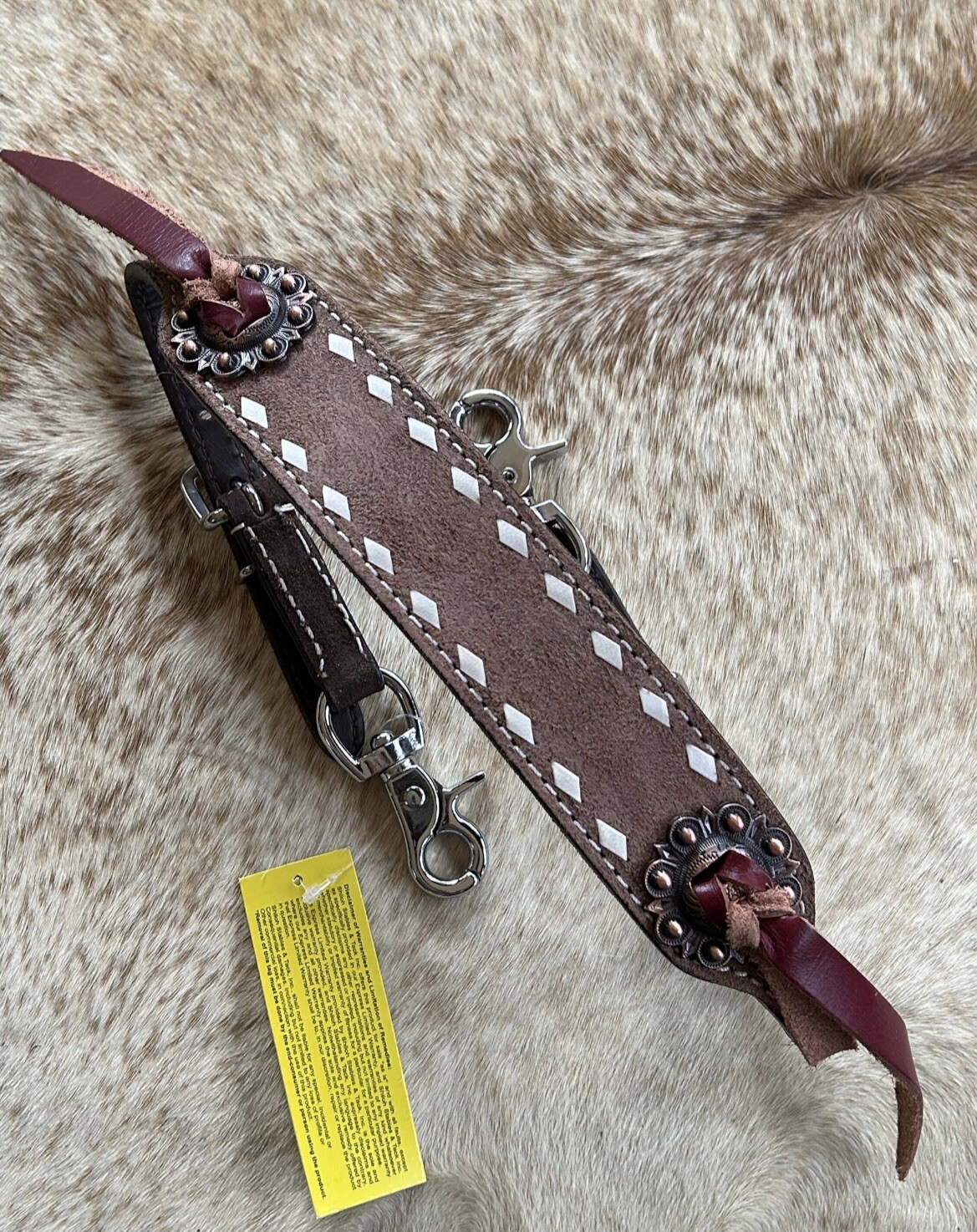 Genuine Natural Roughout Leather Western Wither Strap For Breast Collar
