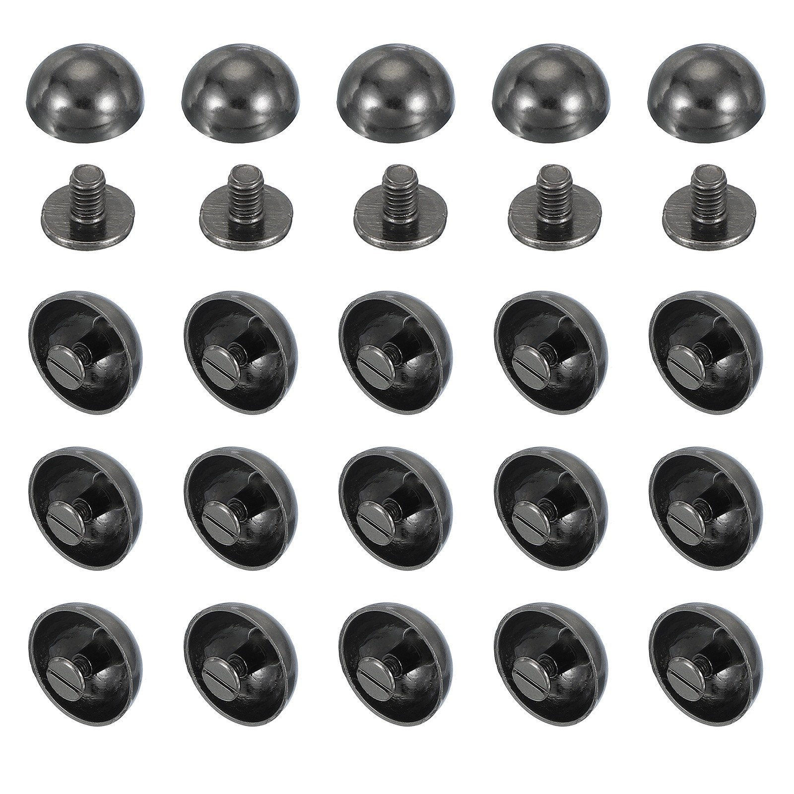 Pointed Beads 13/16\" 20 Craft Nail Sets, Black